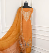 Raw Silk Orange Unstitched Suit